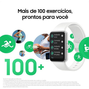 Smartwatch Samsung Galaxy Fit3 Pulseira Esportiva Branca