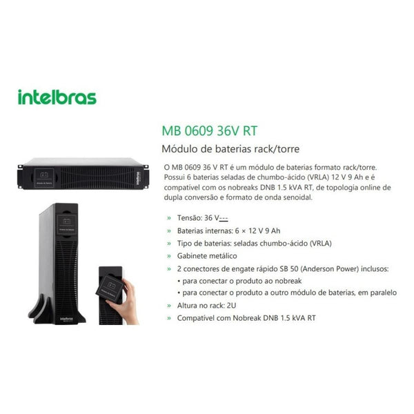Modulo De Bateria Rack/Torre Mb 0609 36V-Rt