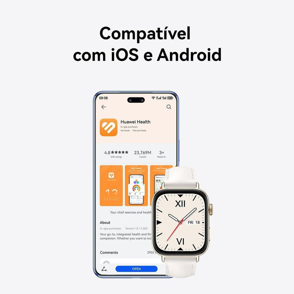 Smartwatch Huawei Watch Fit 3 Tela Amoled Preto