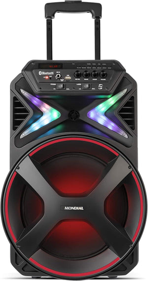 Caixa Amplificada Mondial Cm-400 400w Preto Vermelho
