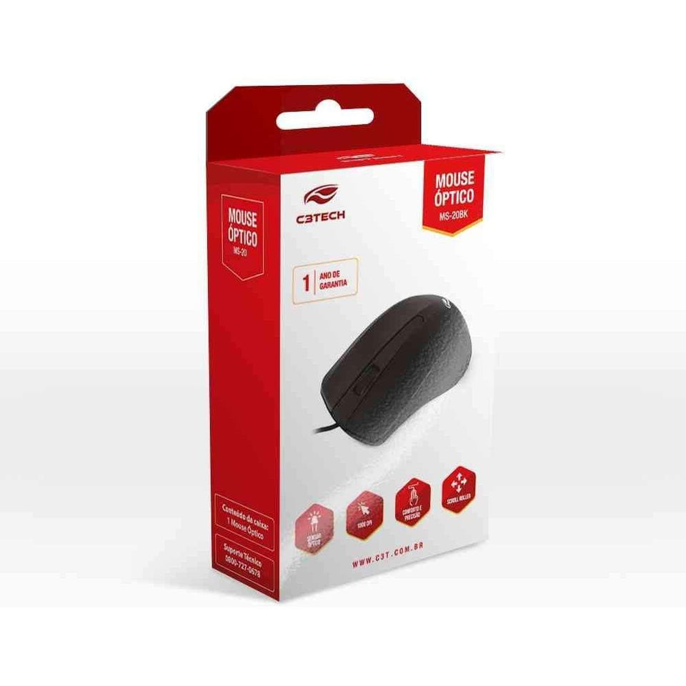 Mouse com Fio C3Tech MS-20BK Preto