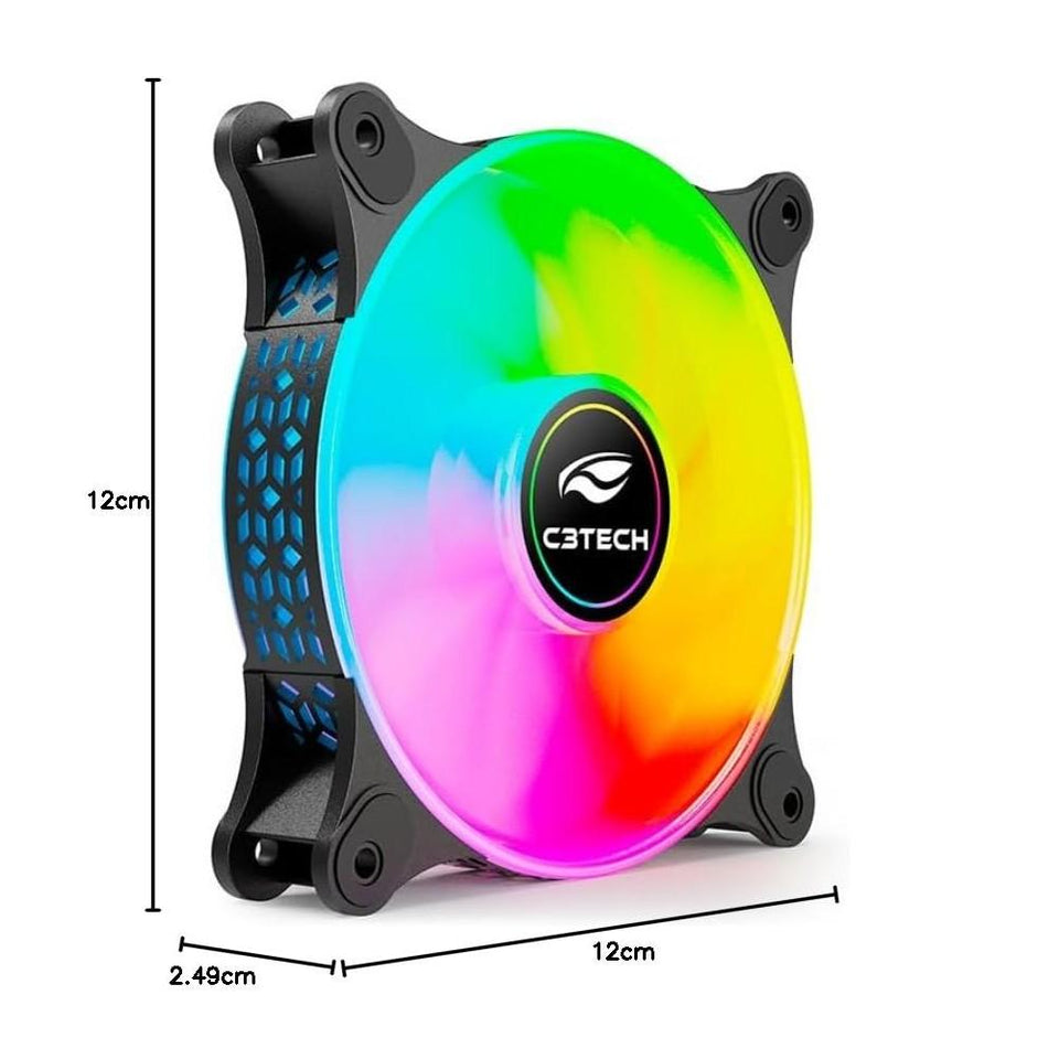 Cooler Fan C3Tech F9-L160BK 12cm Iluminação RGB