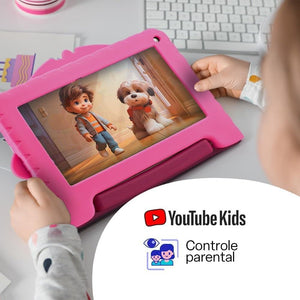 Tablet Infantil Multi Patrulha Canina 7" 64GB 4GB RAM NB422 – Rosa