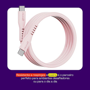 Cabo Silicone Usb-C Para Usb-C 2.0 1,5M Esc06Spk Rosa Geonav