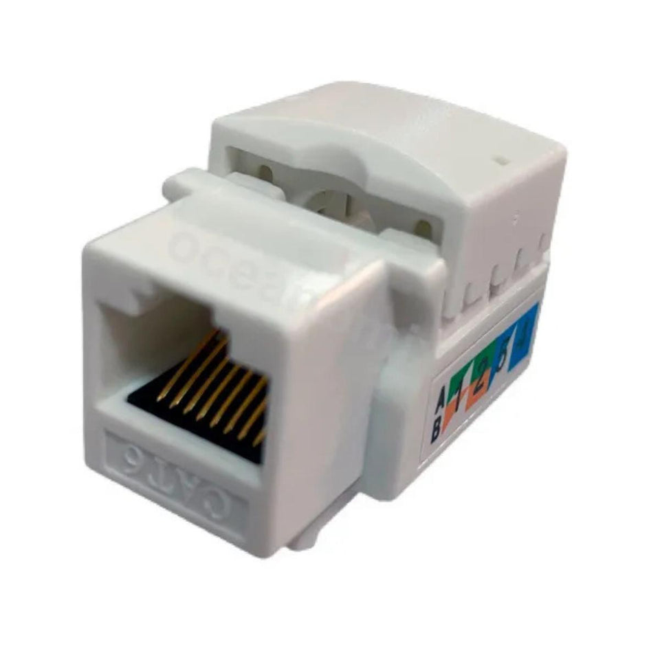 Conector Fêmea RJ45 CAT6 Branco Seclan WT-2002
