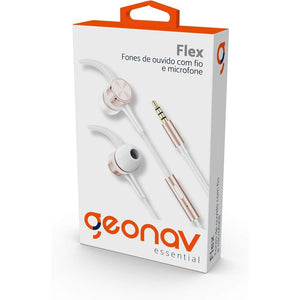 Fone De Ouvido C/Fio  Microfone Rose Gold Geonav Esfnrg