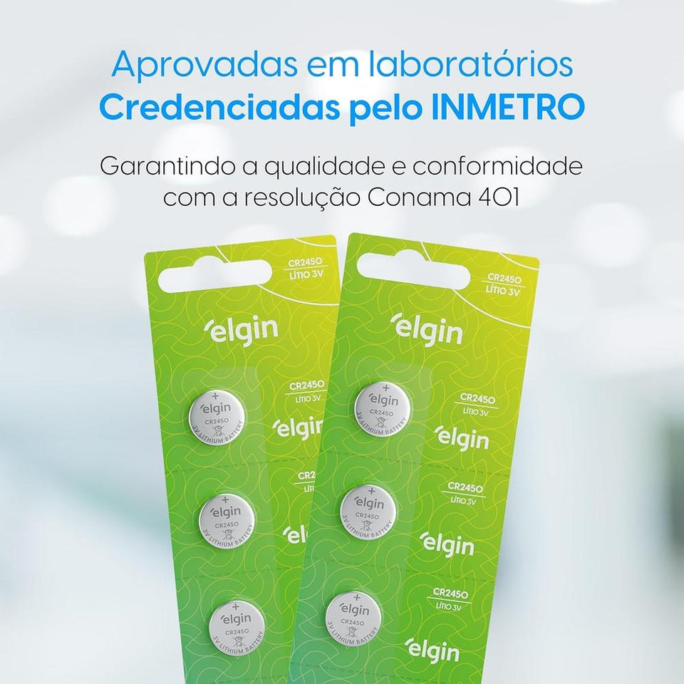 Bateria de Lítio CR2450 Cartela com 5 Unidades