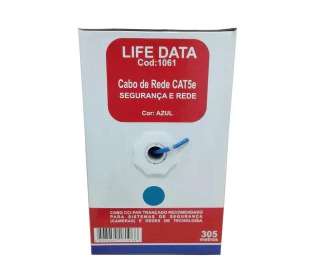 Caixa De Cabo De Rede Life Data Cat5E Azul 1061-A Cx