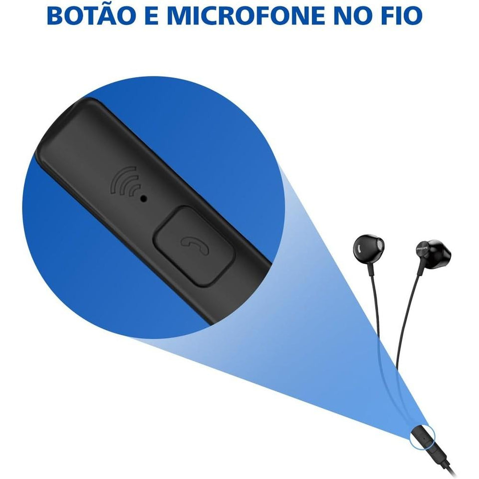 Fone de Ouvido Philips com Microfone TAUE101BK Preto