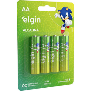 Pilha Alcalina AA Elgin Blister c/ 4 Unidades