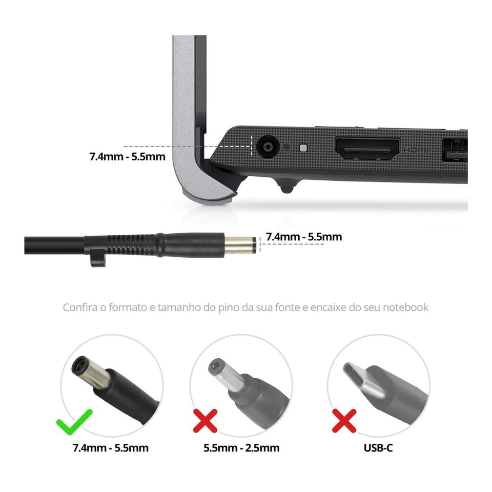 Carregador p/ Notebook HP BestBattery BB20-CP6300