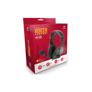 Headset Com Fio Usb Voicer Comfort Ph-320Bk Preto C3Tech