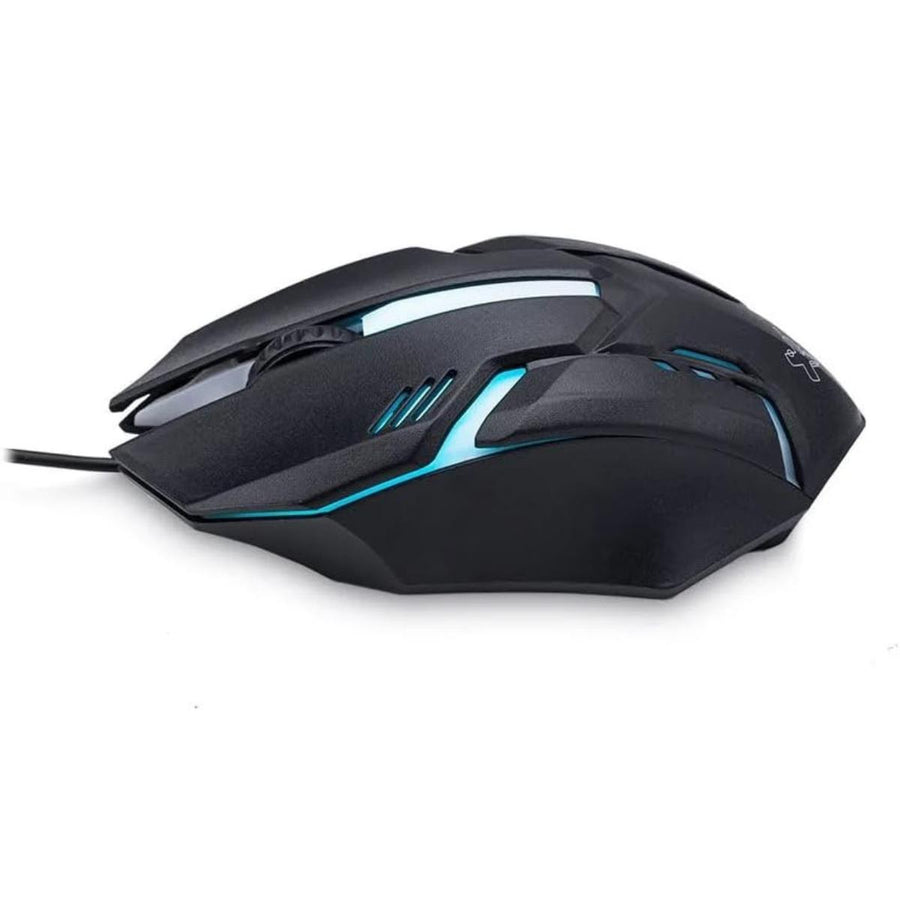 Mouse Com Fio Usb Preto/Azul Geek Max Maxprint