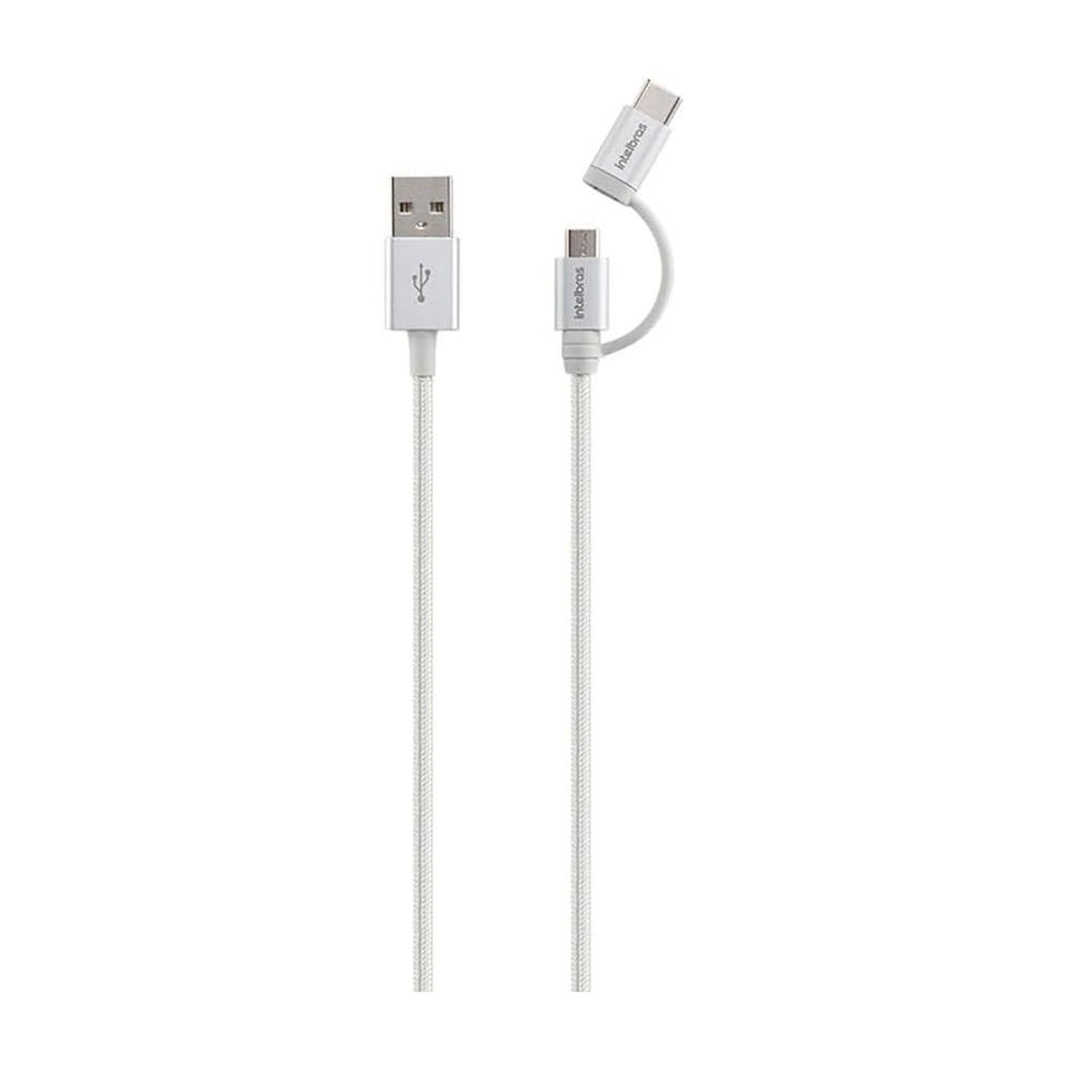 Cabo Micro USB Nylon 1.5m Branco Intelbras