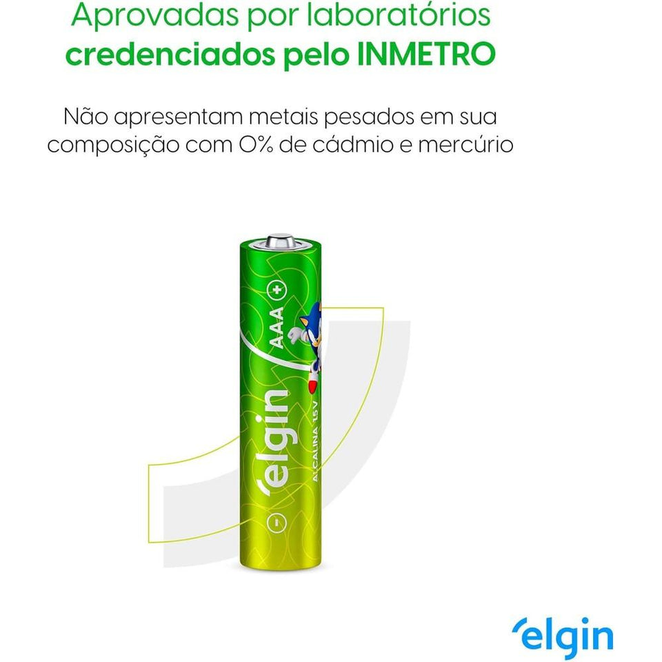 Pilha Alcalina AAA Elgin Blister c/ 4 Unidades