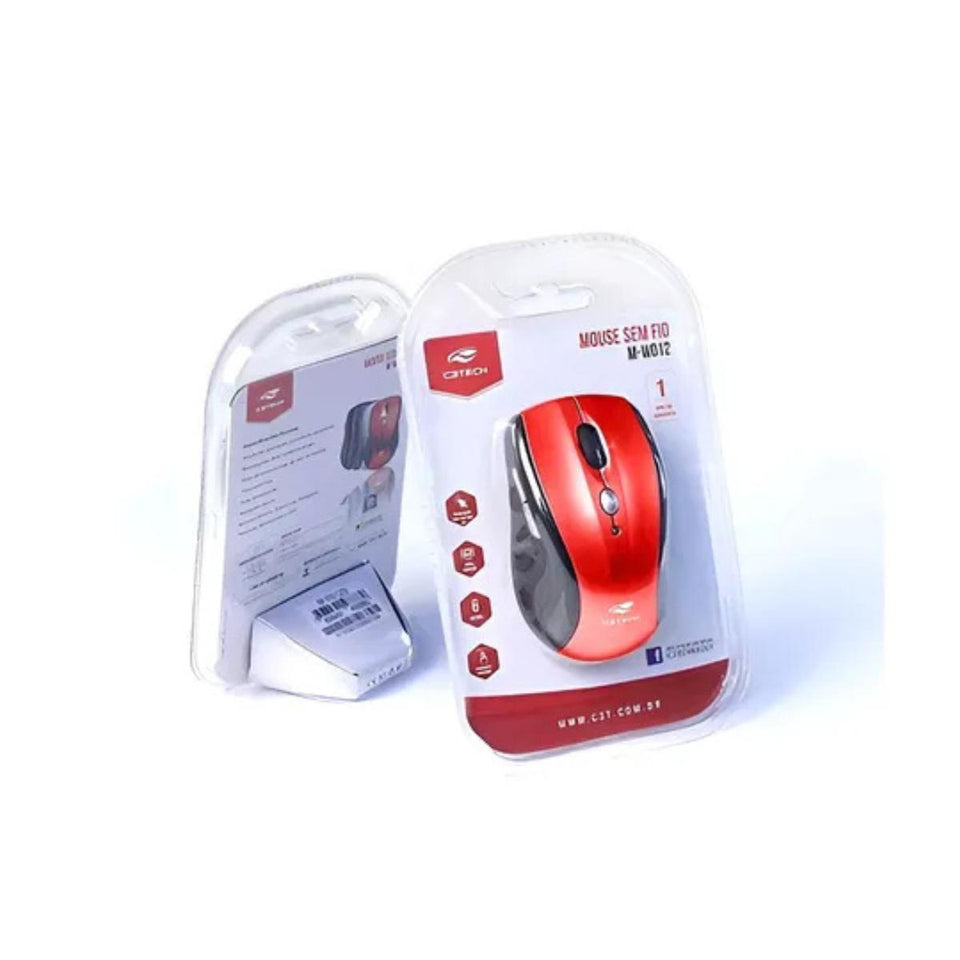 Mouse Sem Fio C3Tech M-W012RDV2 Vermelho