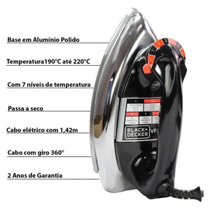 Ferro de Passar a Seco Black+Decker VFA1110XM6 220V