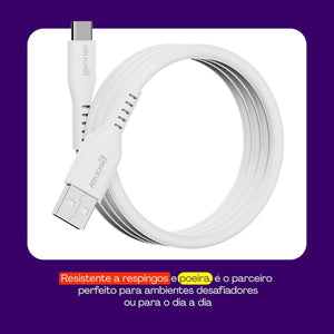 Cabo Usb-A Para Usb-C Branco Silicone 1,5M Esc05Swt Geonav
