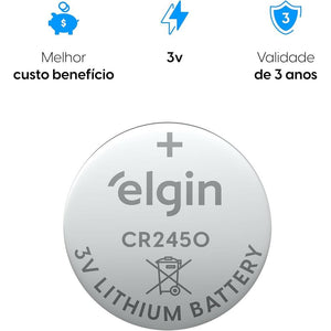 Bateria de Lítio CR2450 Cartela com 5 Unidades