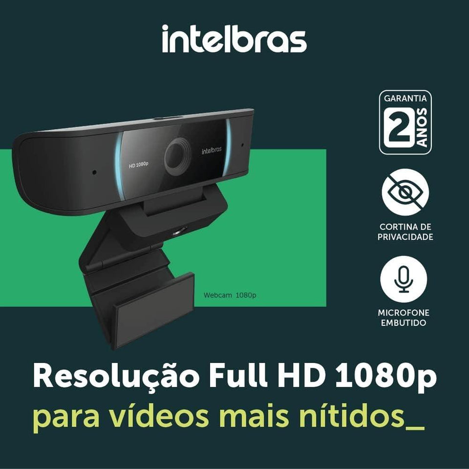 Webcam Intelbras CAM-1080P Full HD com Microfone