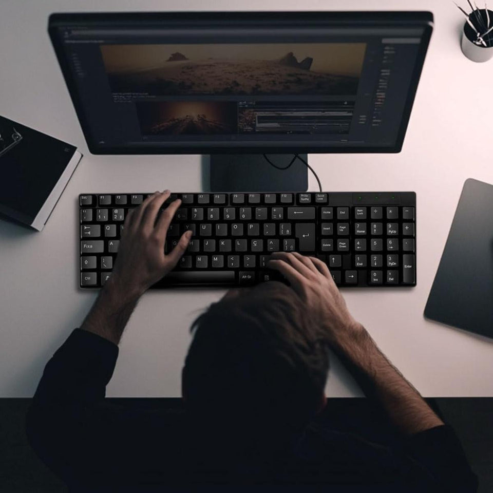 Teclado Com Fio Usb Basico Tc193Bu Preto Multilaser
