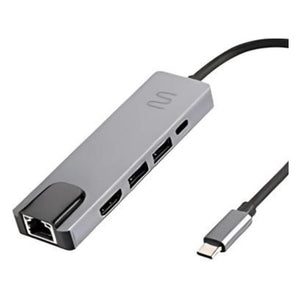 Hub USB-C Multilaser c/ Rede RJ45 AC447