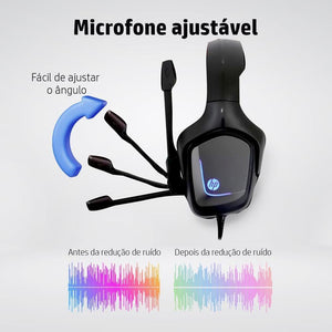 Fone C/Microfone Game 7.1 Usb H220Gs Hp Preto