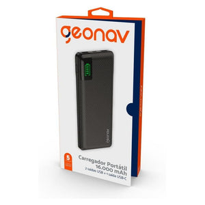 Carregador Portatil Universal 16.000Mah Preto Geonav Pb16Kbk