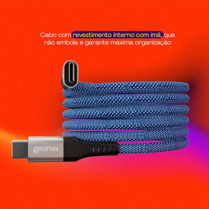 Cabo Magnetico Usb-C P/Usb-C 2.0 Nylon Geonav Ucc09Mag