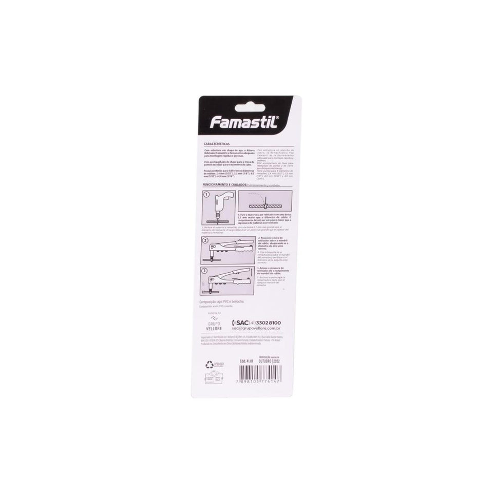 Rebitador Manual Tipo Alicate 4 Pontas Foxlux