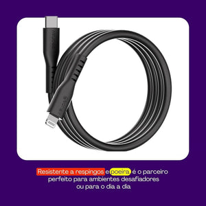 Cabo Usbc Para Lightning Preto Silicone 1,5M Eslicsbk Geonav