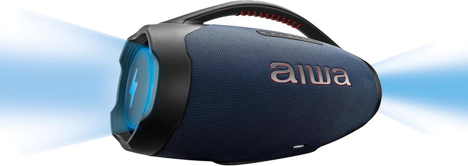 Caixa De Som Portátil Bt Aiwa Boombox Bbs-01Lb 200W 9531-01 Azul Meia Noite