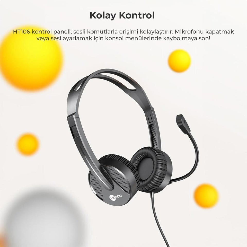 Headset Com Fio P3 Ht106 Preto Lecoo
