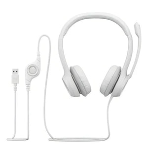 Fone Com Microfone Usb H390 Branco Logitech