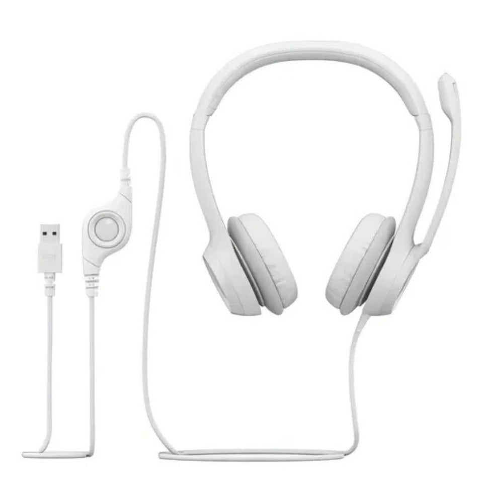 Fone Com Microfone Usb H390 Branco Logitech
