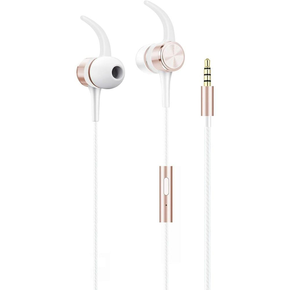Fone De Ouvido C/Fio  Microfone Rose Gold Geonav Esfnrg