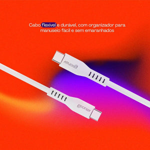 Cabo Usb-C Para Usb-C Branco Silicone 1,5M Esc06Swt Geonav