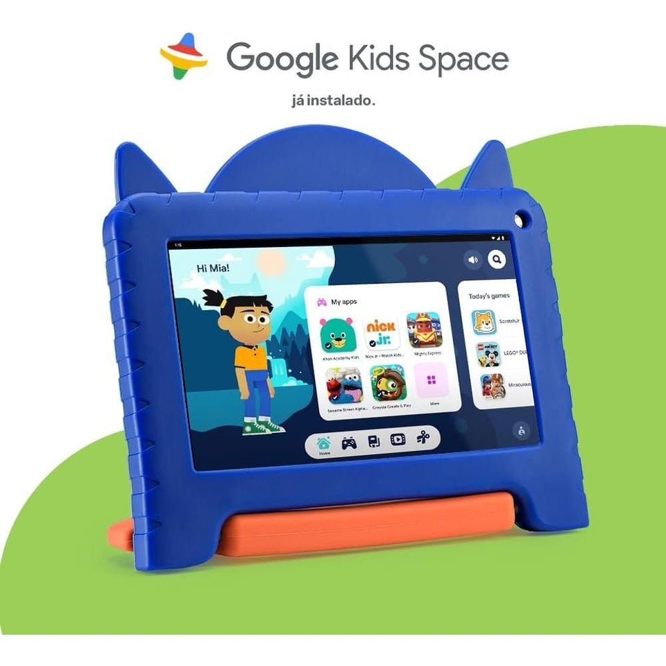 Tablet Infantil Multilaser Patrulha Canina 7” - 64GB, 4GB RAM - NB421 Azul