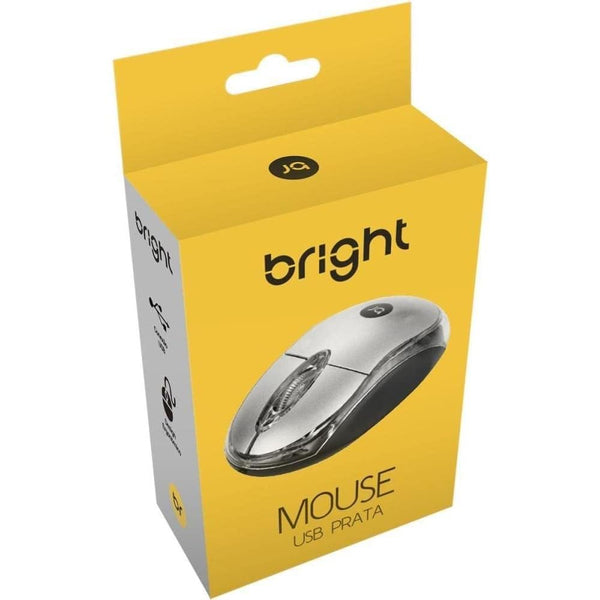 Mouse com Fio Bright USB Básico Prata 107
