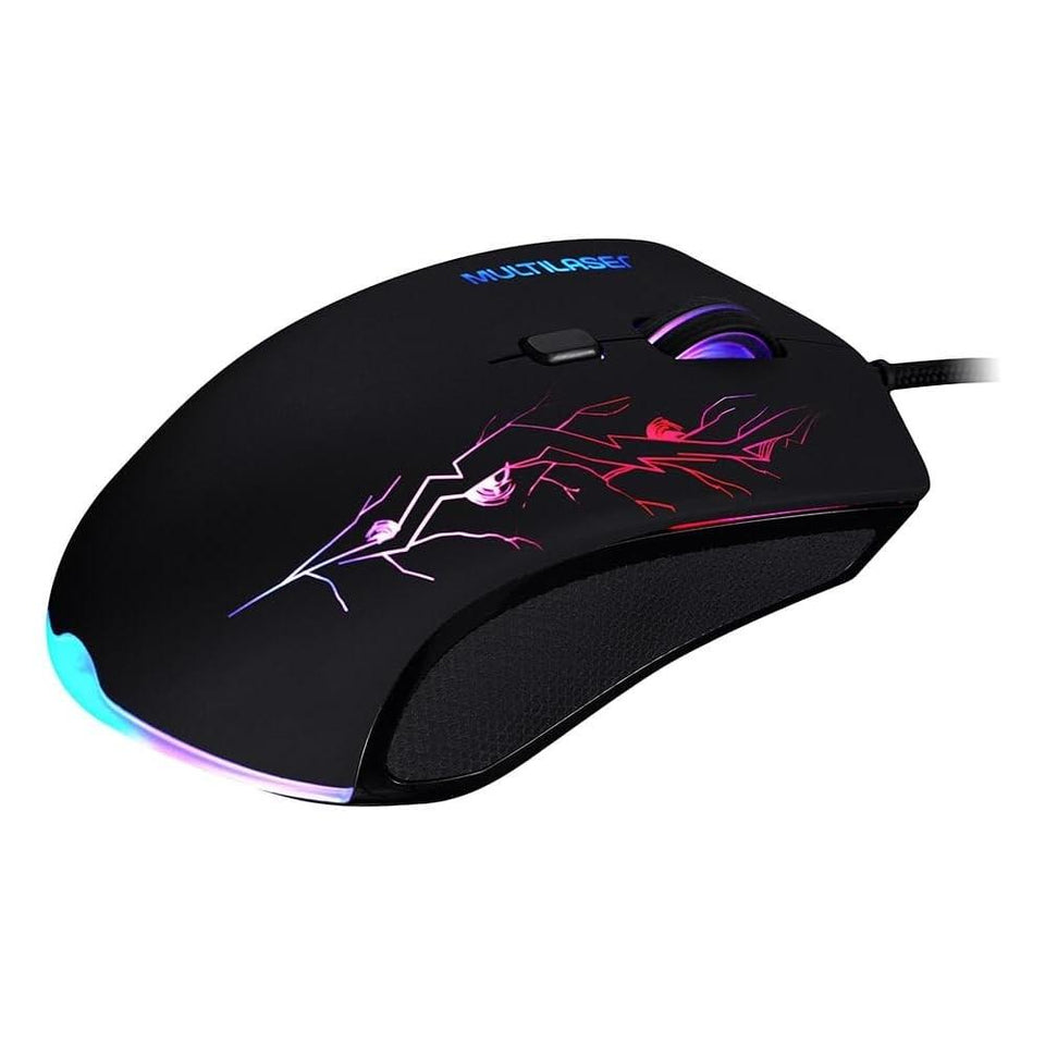 Mouse Com Fio Gamer Multilaser 3200Dpi 7 Cores Led Mo276