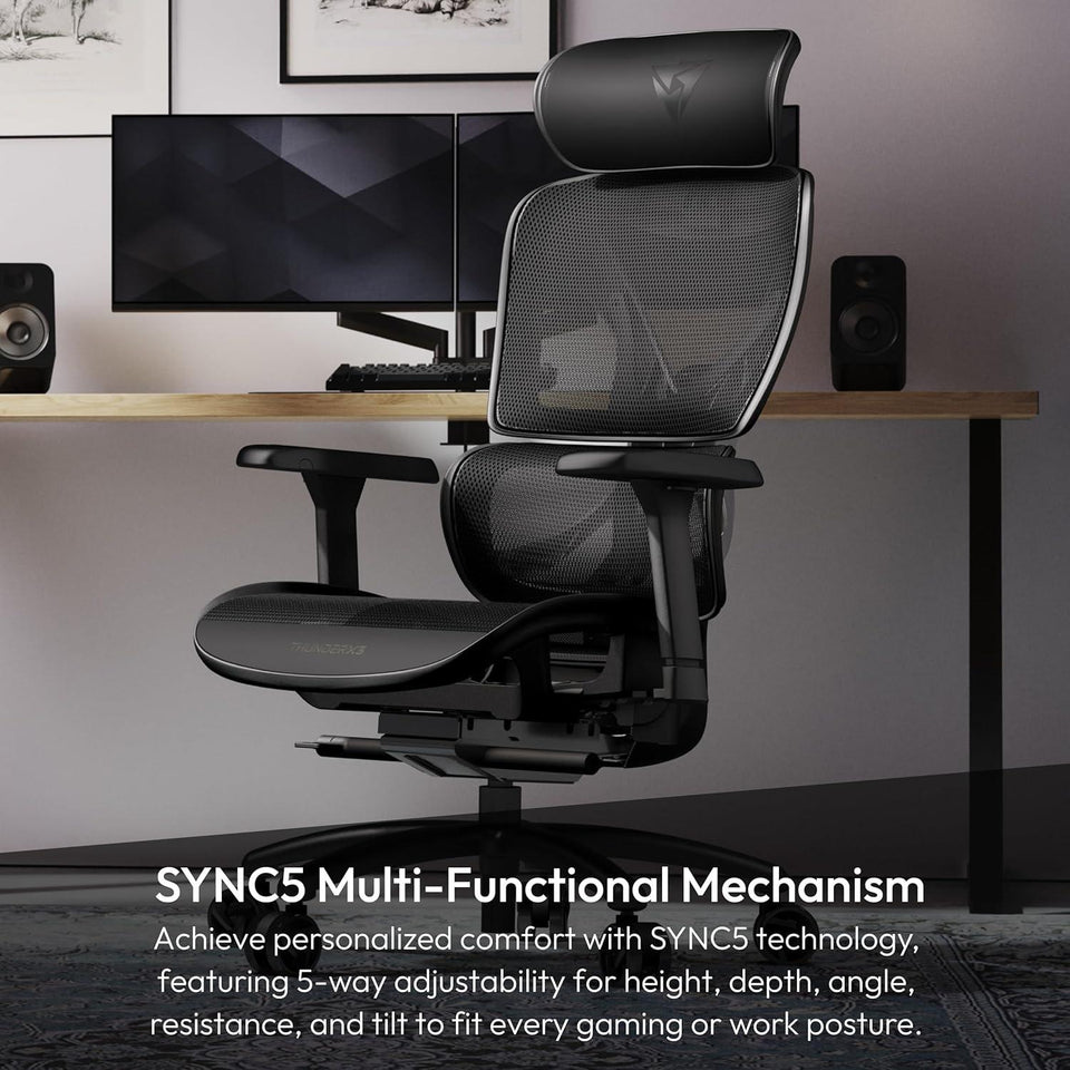 Cadeira Gamer Ergonômica Thunderx3 Xtc Mesh Black