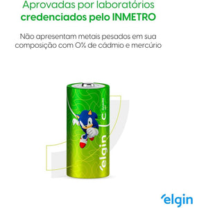Pilha Alcalina C Média Elgin Blister c/ 2 Unidades