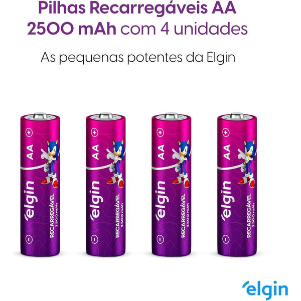 Pilha Recarregável AA Elgin c/ 4 Unidades