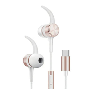Fone De Ouvido Com Fio Conexao Usb-C Rosa Gold Geonav