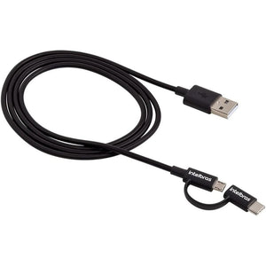 Cabo 2 em 1 Micro USB e USB-C Intelbras 1.2m Preto