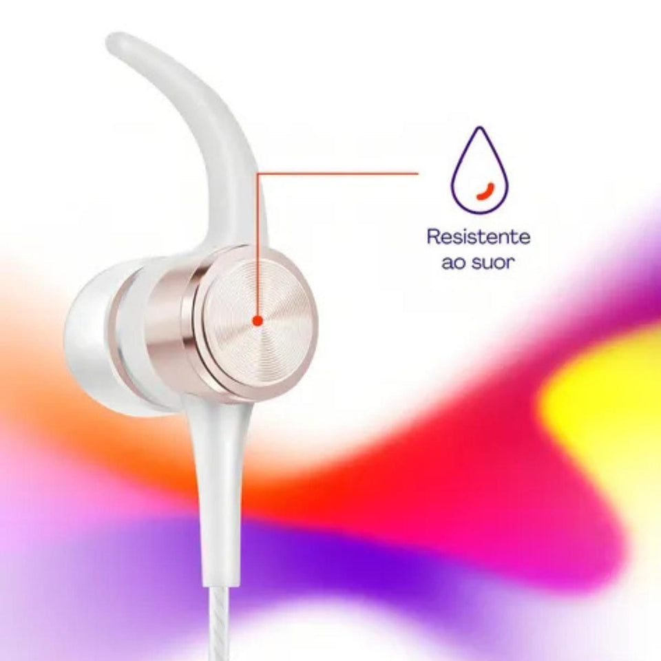 Fone De Ouvido Com Fio Conexao Usb-C Rosa Gold Geonav
