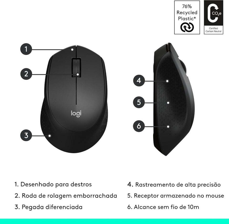 Mouse Sem Fio Logitech M280 Preto