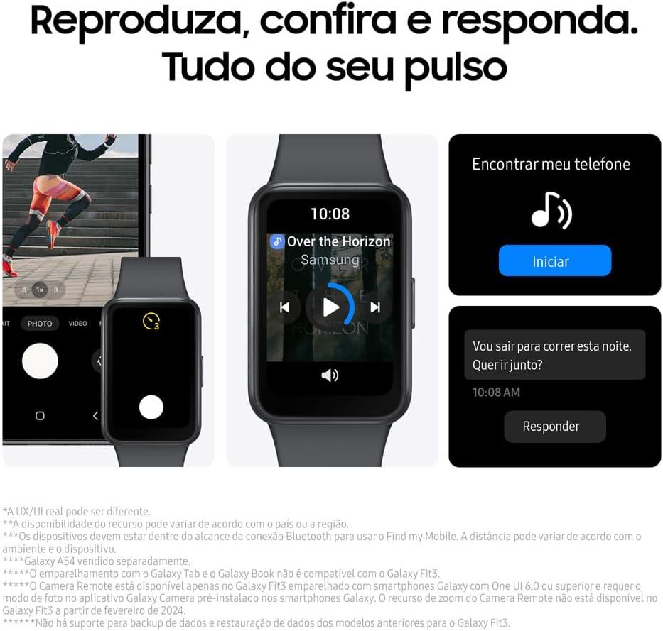 Smartwatch Samsung Galaxy Fit3 Display 1.6" Grafite
