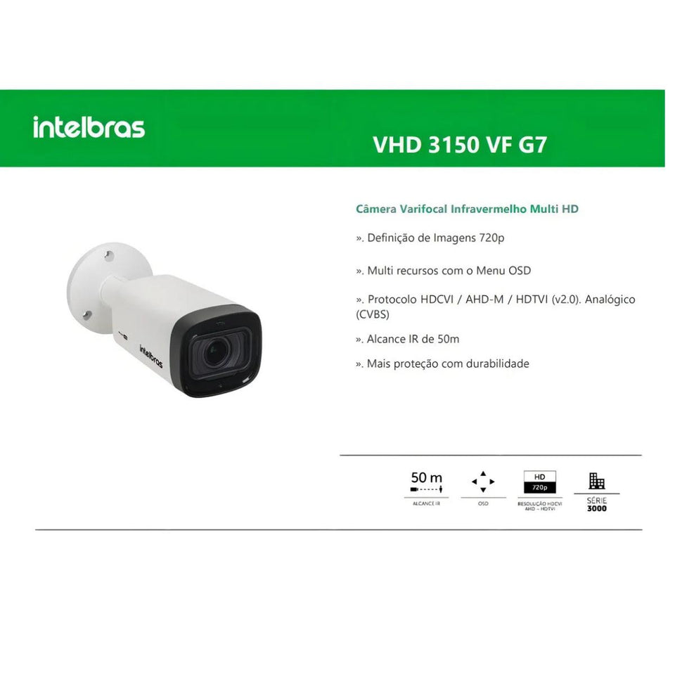 Camera Ir Digital Vhd-Hdcvi 3140 Vf G6 Intelbras