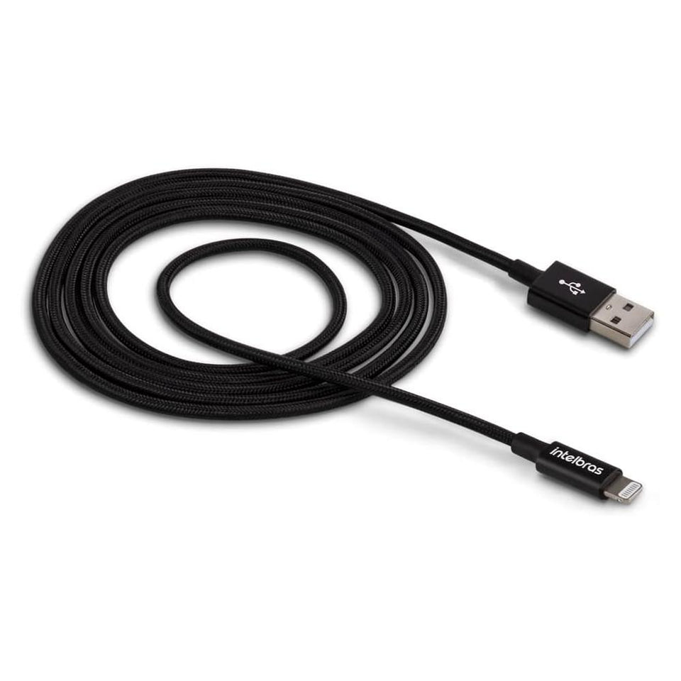 Cabo USB para Lightning Intelbras 1.5m Nylon Preto
